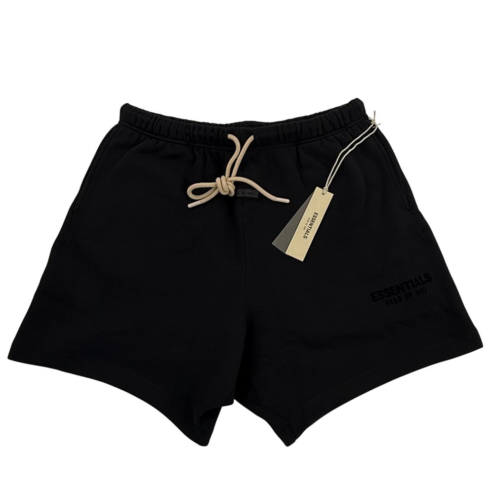 Fear of God Essentials Sweat Shorts Black XL Fleece Logo Streetwear Relaxed Fit